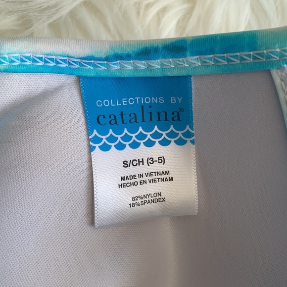 Turquoise & white Collections by Catalina brand high waisted push up bikini - Picture 3 of 8